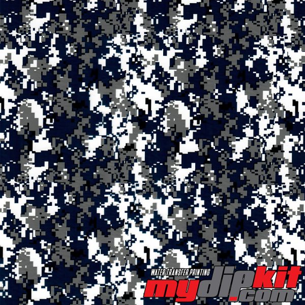 dark blue, gray, and black digital camo