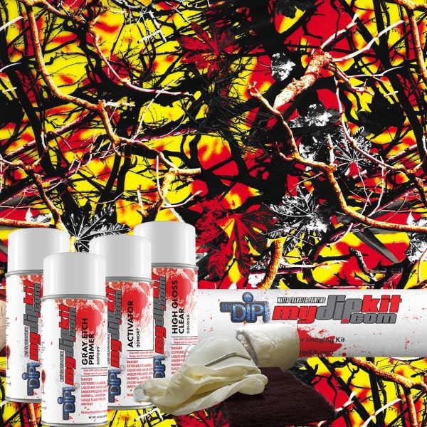 branches intertwined with red and yellow background