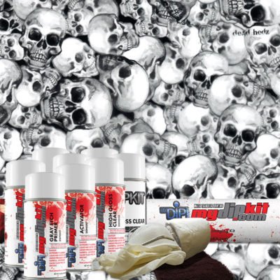 HYDROGRAPHIC KIT HYDRO DIPPING HYDRO DIP SHADOW CLEAR SKULL LL296-1 